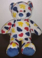 Build A Bear Logo Spotted Heart Paws 2011 Plush Stuffed Animal Toy BABW 17" M