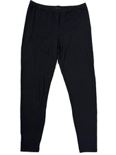 Eileen Fisher Black Viscose Spandex Elastic Waist Pants USA Made Women Sz M B2 