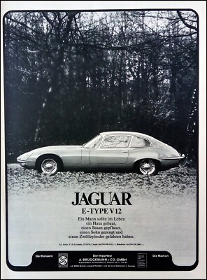 Jaguar E Type, V 12, originale Werbung aus 1972