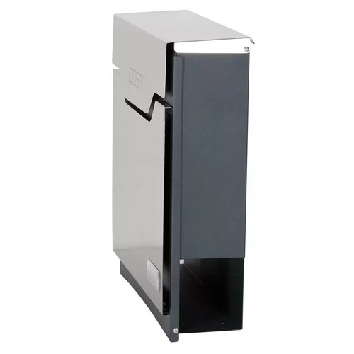 Steel Metal Letter Post Box Wall Mounted Lockable Modern Graphite Grey Key Lock - Picture 6 of 8