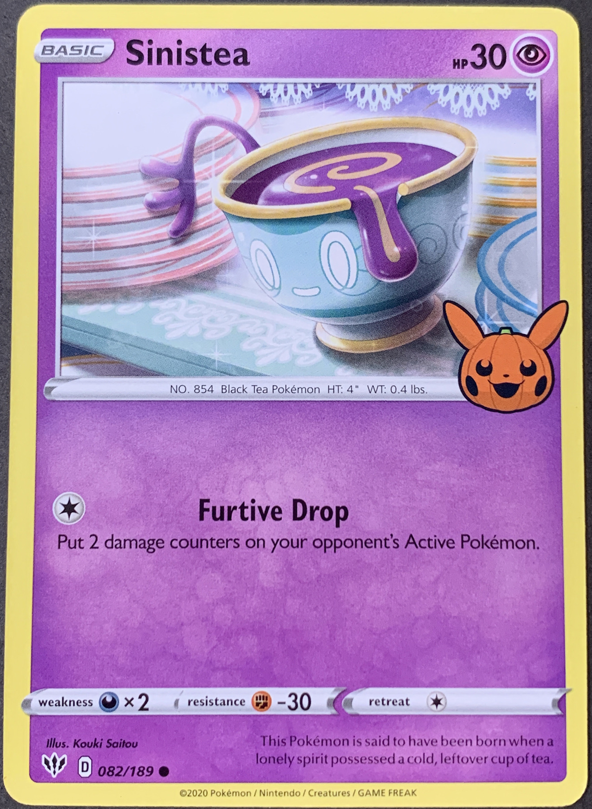 Pokemon Trick Or Trade Sinistea Common Card NM 082/189