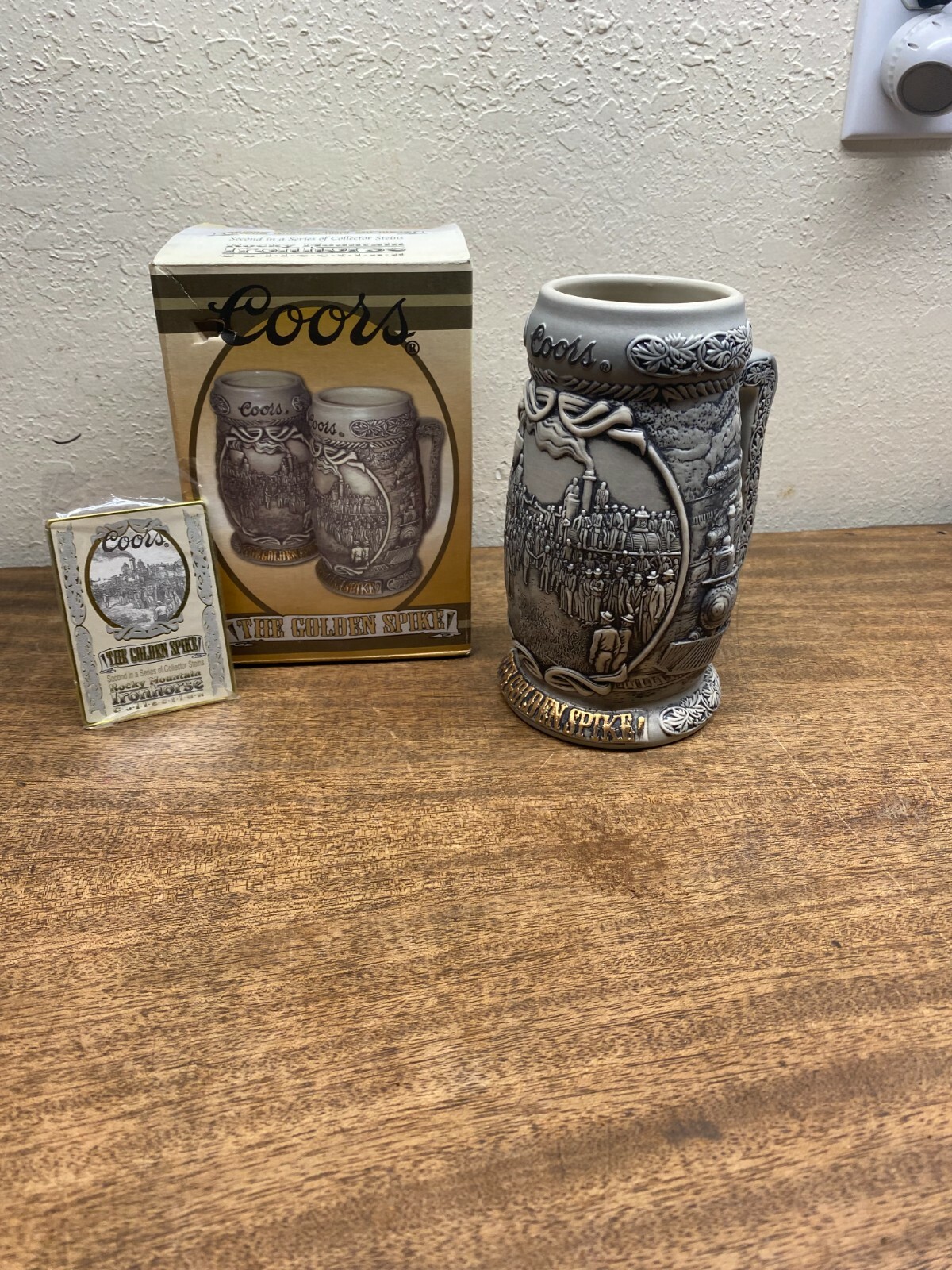 Coors Beer Stein 2001 "The Golden Spike" 2nd in Series of Steins