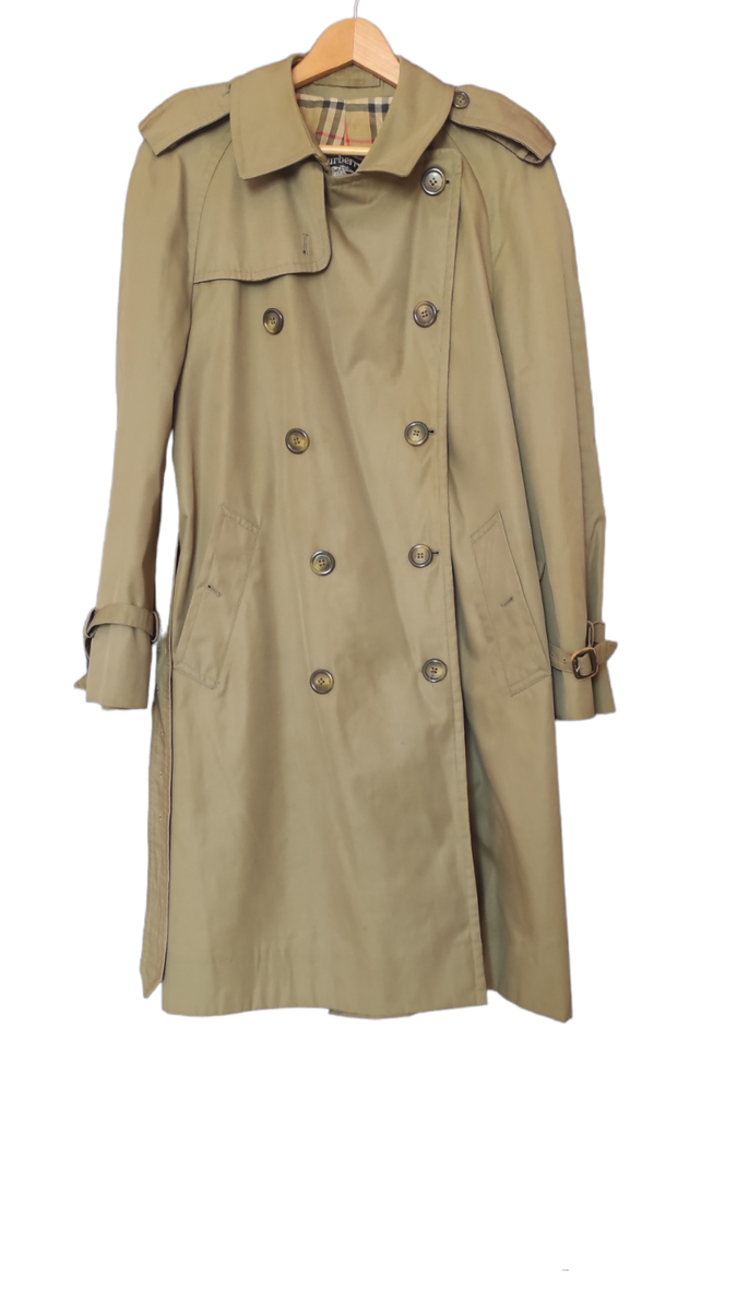 Vtg Burberry Men's Lined Nova Check Classic Trench Green Vtg Burberry Men's Lined Nova Check Classic Trench Green