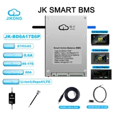 JK BMS 8S-17S 60A 0.6A Active Balance LCD Display Li-ion LiFePo4 LTO Battery Lot
