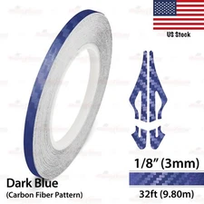 1/8" Vinyl Pinstriping Pin Car Styling Tape Sticker 3mm CARBON FIBER DARK BLUE