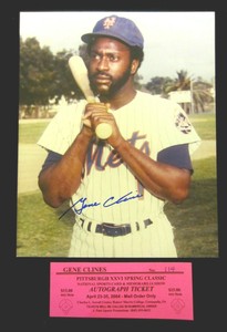 Signed-8x10-photo-Gene-Clines-NY-Mets