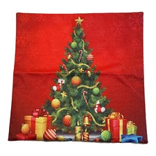Christmas Tree Gift Pillow Cove Cushion Case Presents Multicolor 17" x 17" New