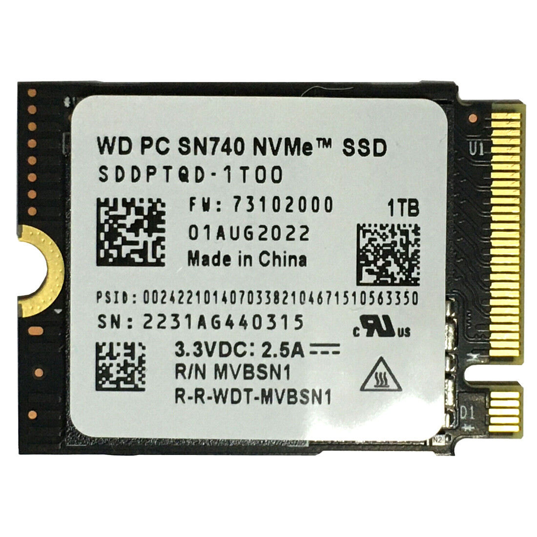 堅実な究極の WD SN740 NVMe 1TB SSD M.2 2230 steamdeck fawe.org