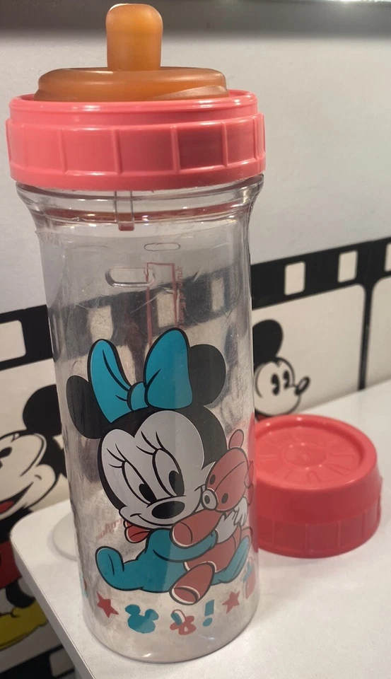 Vintage Evenflo Disney Babies Drop In Nurser Minnie Mouse Baby Bottle 8oz RARE🎀 - Image 2 of 4