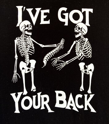 Halloween Black Light Skeleton Ive Got Your Back T Shirt XXL 50X30 Friendship