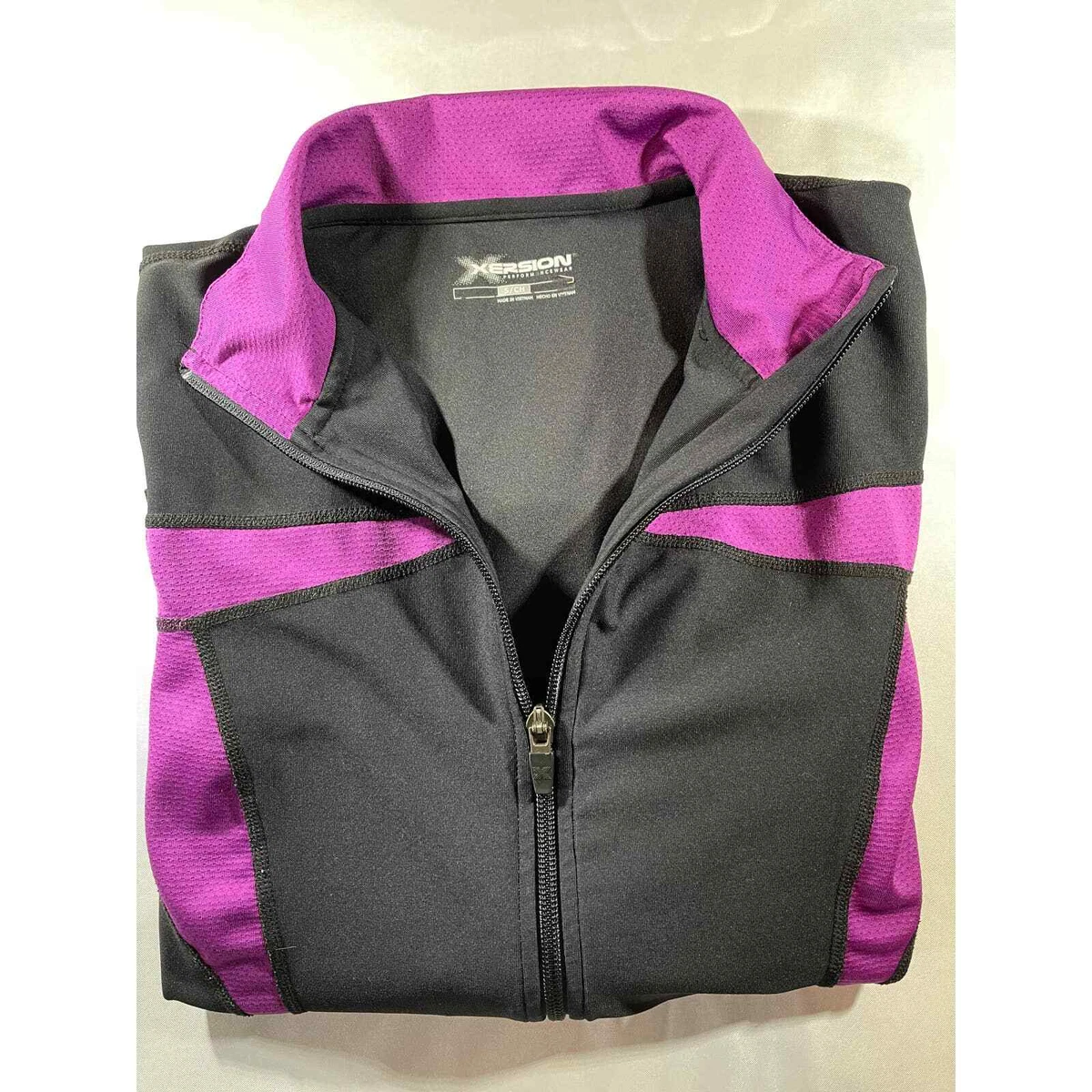 Xersion Performance Wear Womens Black With Purple Size Small Full Zip Jacket