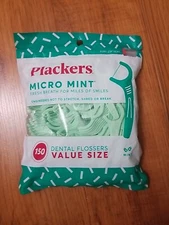 Plackers Micro Mint Dental Flossers, Fresh Mint Flavor, Fold-Out Toothpick,  150