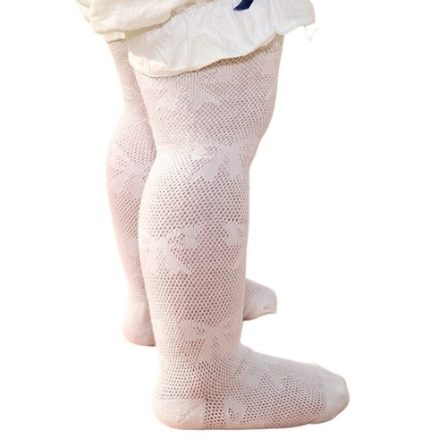 Toddlers Breathable Mesh Tights with Bowknot Accent Comfortable Thin Pantyhose - Picture 18 of 26