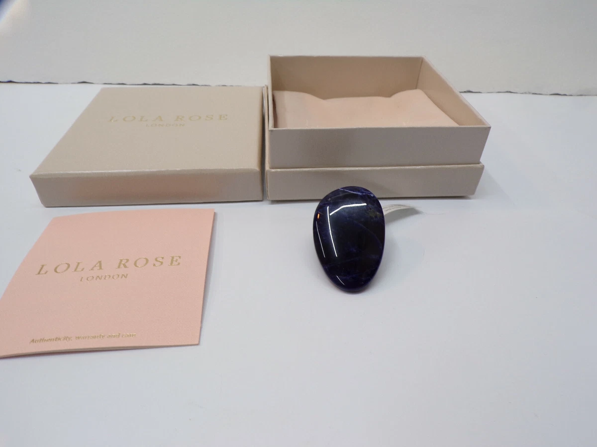 Lola Rose Stretch Ring Blue Semi Precious Stone Designed In London
