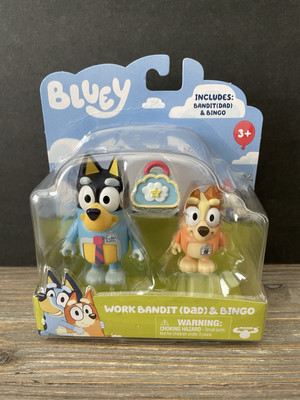 Moose Toys Bluey Work Bandit Dad Bingo Lunchbox ID Figures SEALED NEW Disney Jr