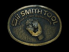 TJ09130 GREAT VINTAGE 1970s SMITH TOOL 3-D ROCK BIT OILFIELD BUCKLE