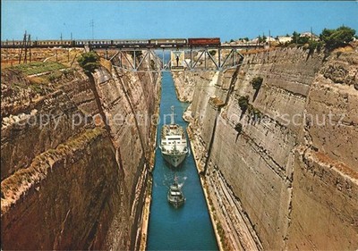 Schiffe Ships Navires Korinth Der Kanal Eisenbahn 