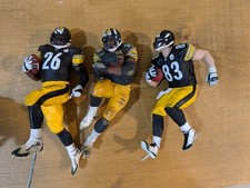3pc lot Pittsburgh Steelers Mcfarlane figures Jerome Bettis, Bell, Heath Miller