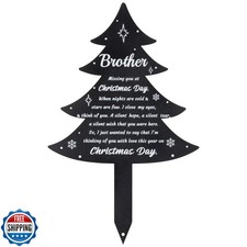 BUoonyer Christmas Grave Decorations for Cemetery - Brother Metal Memorial Gr