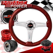 Quick Release + Red Hub Extender + Sparkle Red Steering Wheel For 03-15 Accord