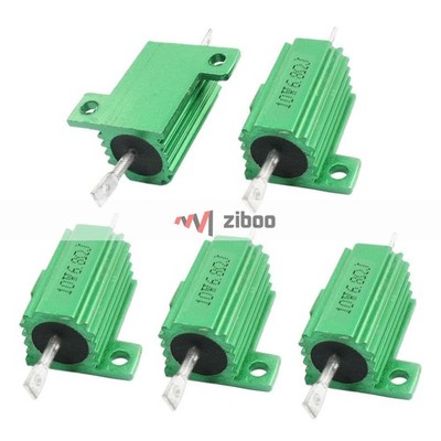 5x Chassis Green Mount Aluminium Case Wire Wound PowerResistor 6.8Ohm 10W 2mm Kd