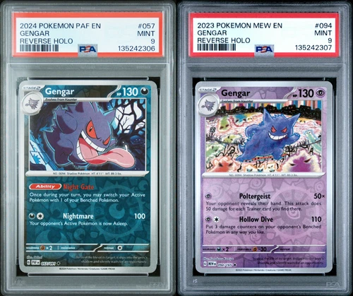 PSA 9 MINT Gengar Reverse Holo *SEQUENTIAL Set 057/091 & 094/165 Pokemon 151