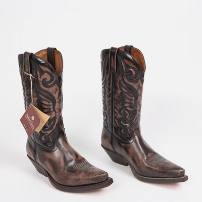 Marlboro Classics Western Cowboy Boots Men Size EU 40 / US 7 Brown Black Leather