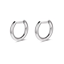 G23 Titanium Black/Steel Gray/Gold Hoop Earrings 18G Small Huggie D shape-8mm