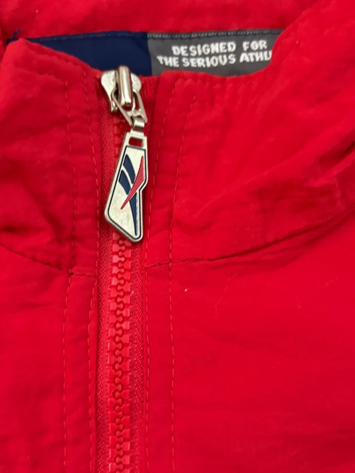 Vintage Wisconsin Football Jacket Mens Large Red Reebok Full Zip NCAA Logo 90s - Image 3 of 4