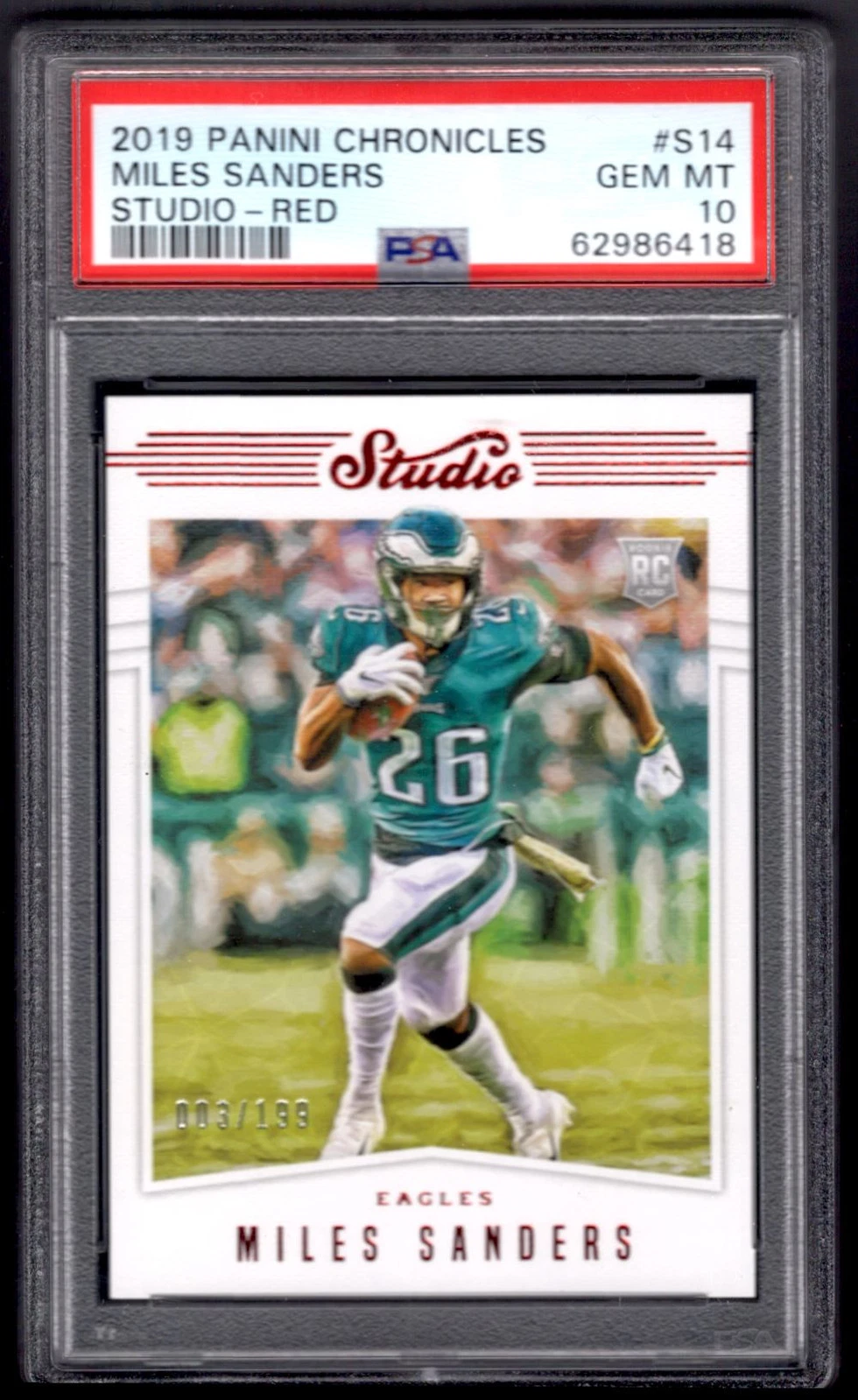 Miles Sanders Panini Chronicles Studio #S14 Red