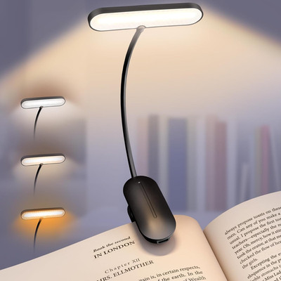Book Light for Reading in Bed - 14 LEDs Rechargeable Clip-On Book Light, Eye Car