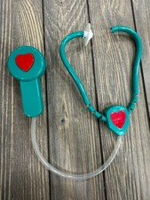 Toy Doctor Stethoscope Pretend Medical Play Set Teal Red Heart