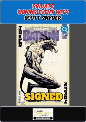 ABSOLUTE BATMAN #15 MAIN RAW SCOTT SNYDER SIGNING PRESALE NM w/COA