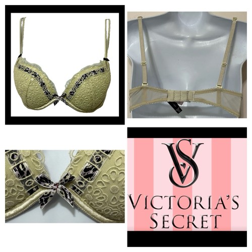 Victoria's Secret 34B Bra Twin Strap Leopard Sexy Little Things Push Up STEELERS - Picture 1 of 19