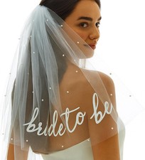 Bride to Be Veil with Pearls Bachelorette Party Bridal Shower Accessory