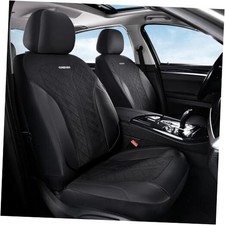Front Seat Covers, Automotive Seat Covers 2 Seats, Leather Car FrontPair Black