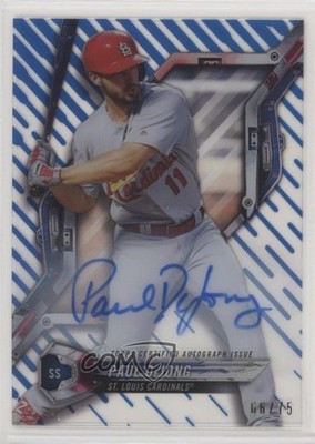 2018 Topps High Tek Pattern 1 Waves/Diagonals Blue 66/75 Paul DeJong Auto 6u5