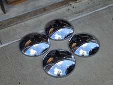 4 Vintage Dog Dish Baby Moon 1970s Hubcaps 10.5
