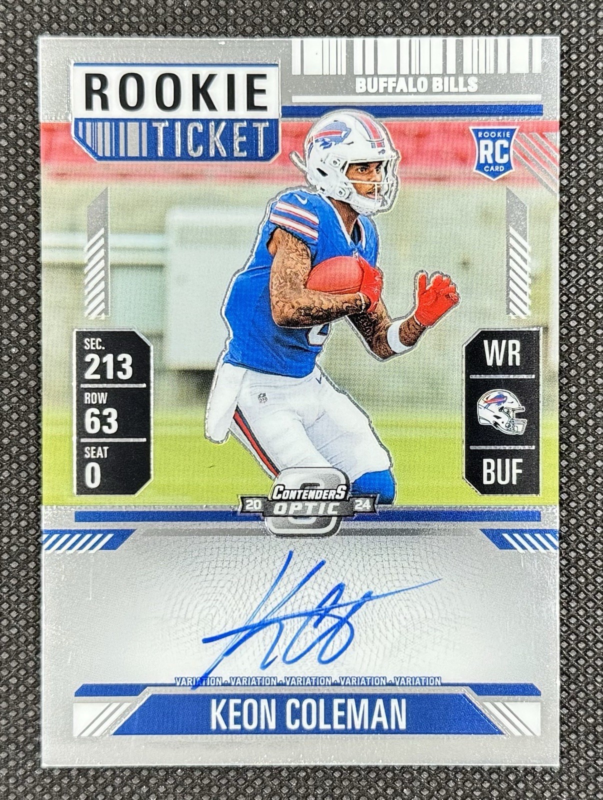 2024 Contenders Optic - Keon Coleman - Rookie Ticket Auto Silver Variation - RC