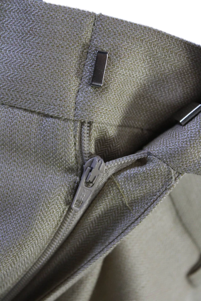 Alex Cannon 男式米色正装裤 52% 真丝 48% 羊毛 36 码 — 第 4/4 张图片