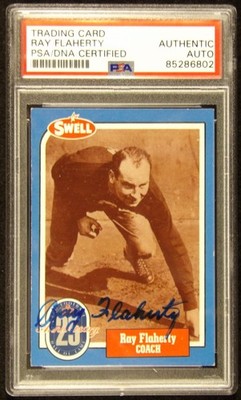 Ray Flaherty Signed 1988 SWELL Football Card #21 PSA Authenticated
