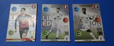 Panini Adrenalyn XL UEFA Euro 2016 Limited Edition CARD VARDY STERLING HAZARD X3