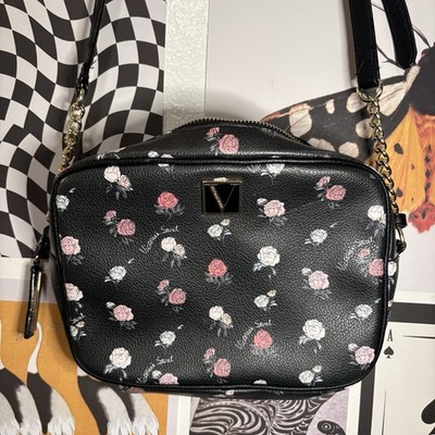 Victoria s Secret Bond Street Floral Crossbody Bag Black