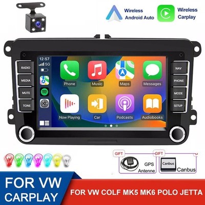 7'' Apple Carplay Android 15 Autoradio GPS Navi Für 2 DIN VW GOLF 5 6 Passat Polo