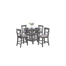 5-Pcs Counter Height Dining Set Gray