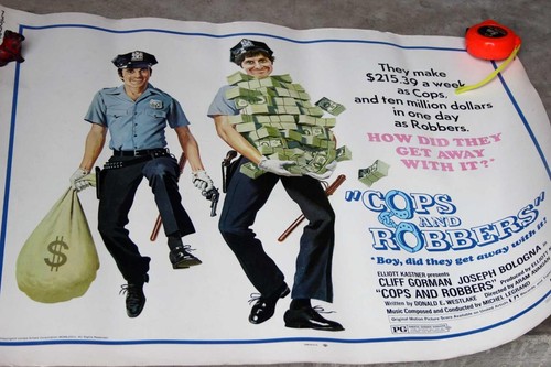 Vintage 1973 Cops and Robbers Movie Poster - Original 22x28 United Artists