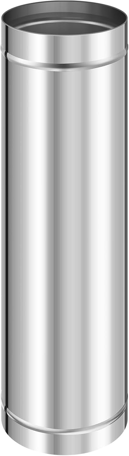 6" Inner Diameter Stove Pipe Single Wall Stainless Steel Chimney Pipe Ducting 24