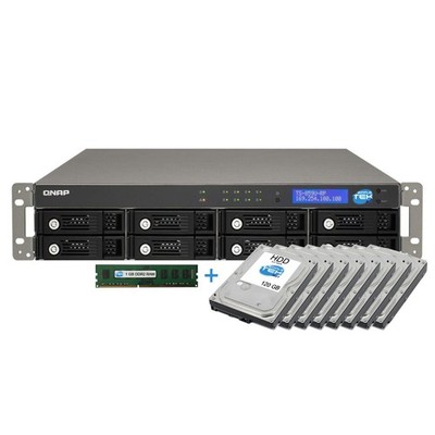 QNAP TS-859U-RP 1GB RAM + 8x120GB HDD NAS With 1 Power Supply 2U Rack Server