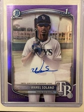 2025 Bowman Chrome Warel Solano 1st Prospect Auto #CPA-WS Purple Rays /250