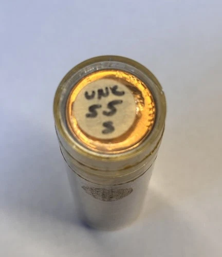 1955 S Lincoln Wheat Cent roll -GEM BU RED. Sealed, Never Opened